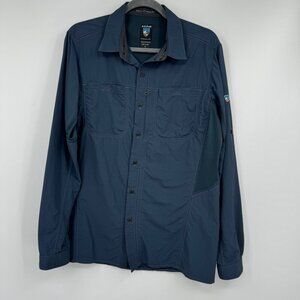 Kuhl Invoke Men's Medium Long Sleeve Roll Tab Shirt Vented Fishing Outdoors Blue